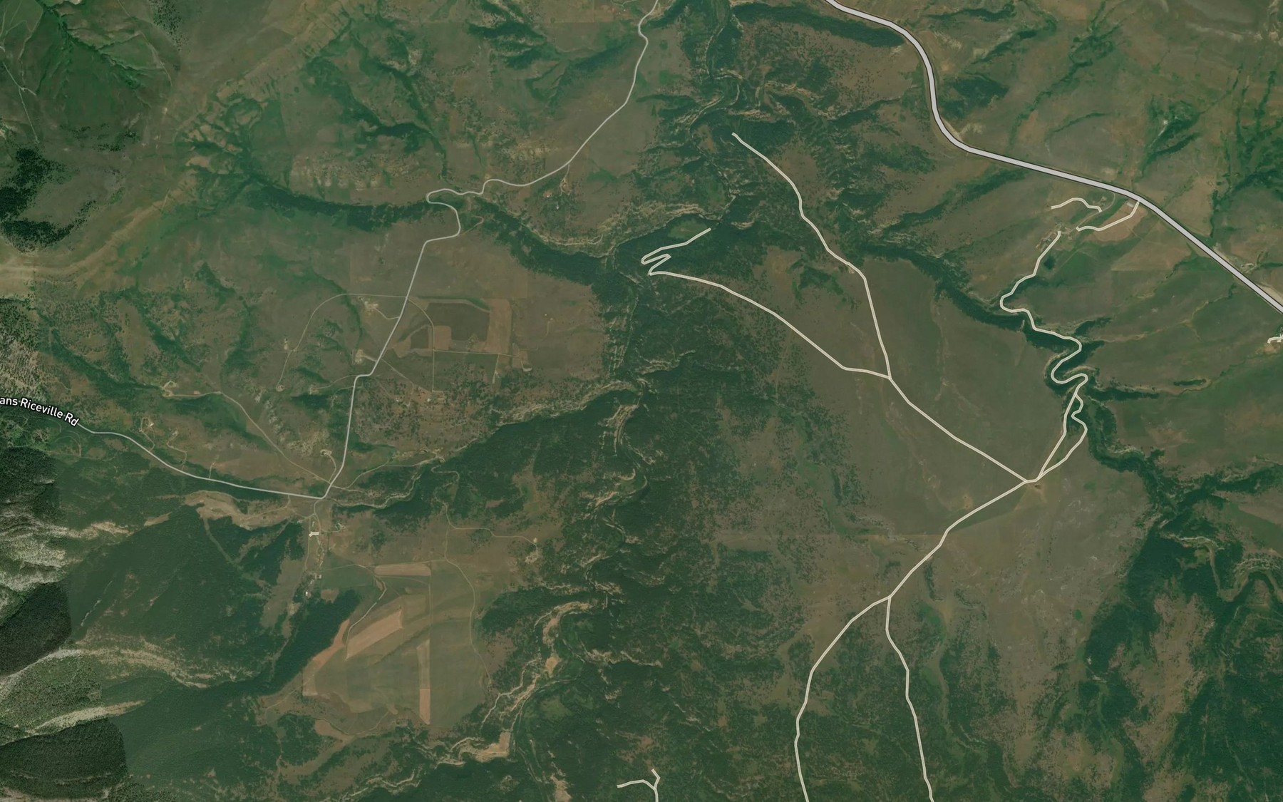 Satellite map of the Tiger Creek