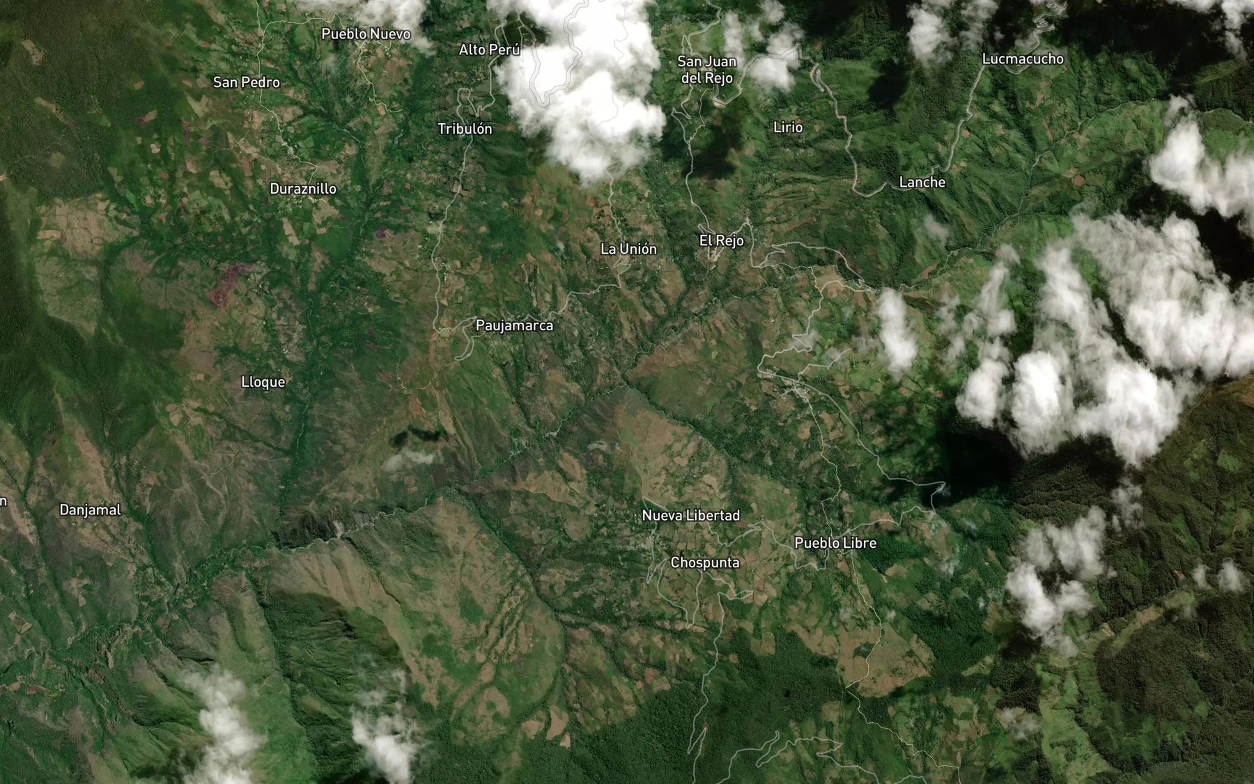 Satellite map of the Quebrada Colmal