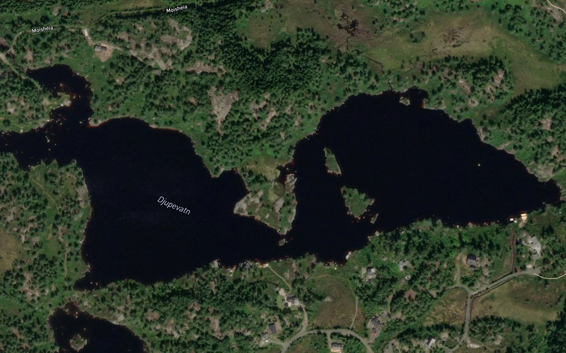 Satellite map of the Djupevatnet