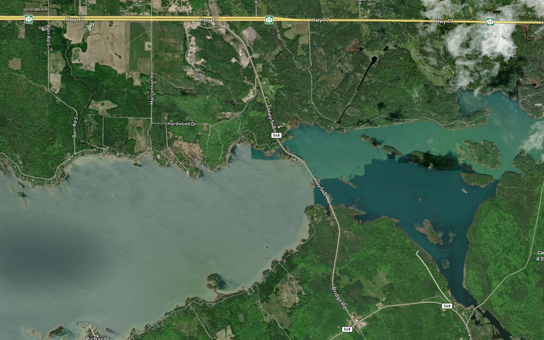 Satellite map of the Quebec Bay