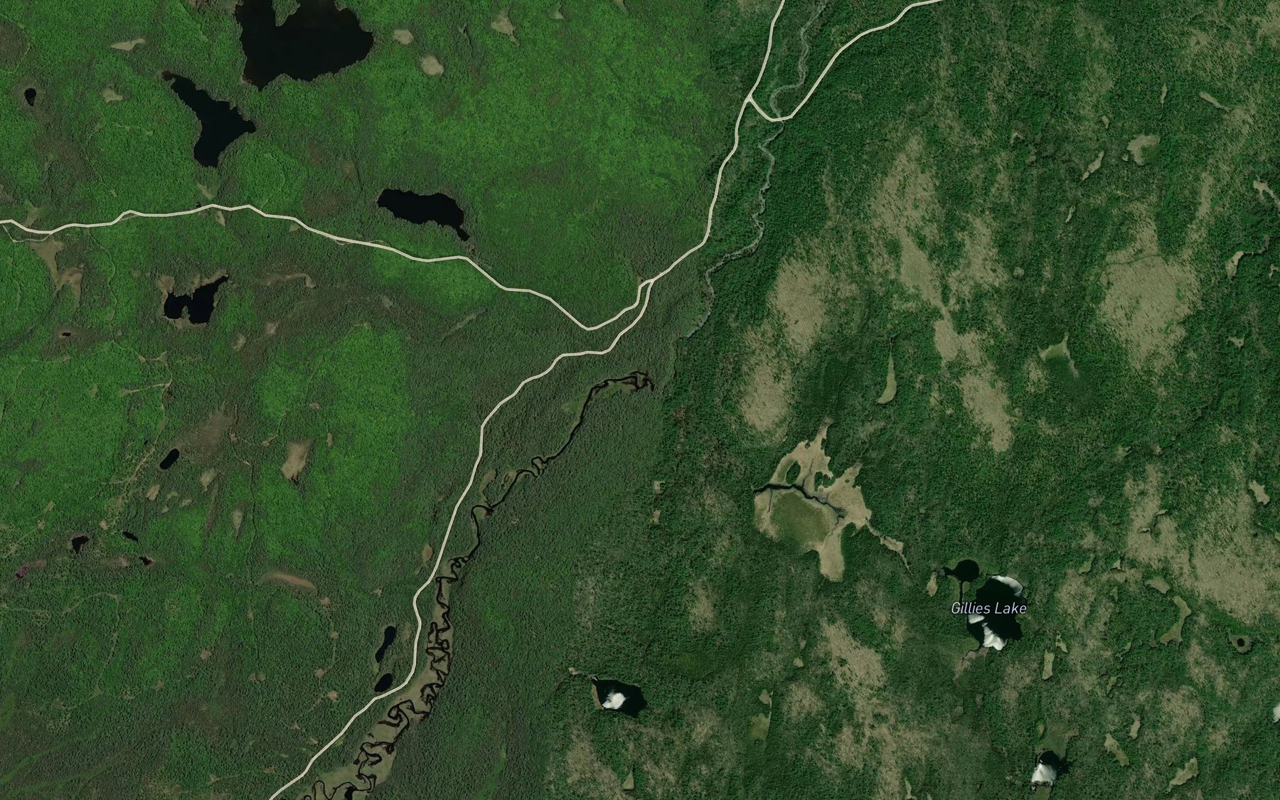 Satellite map of the Owenee Creek