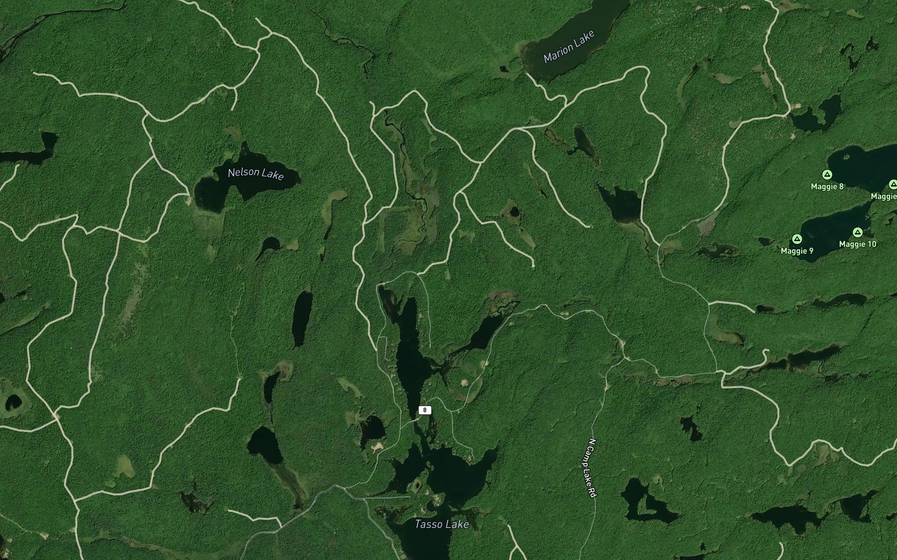 Satellite map of the Maggie Creek