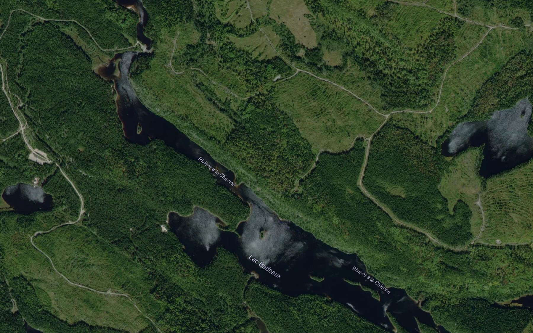 Satellite map of the Lac Badeaux