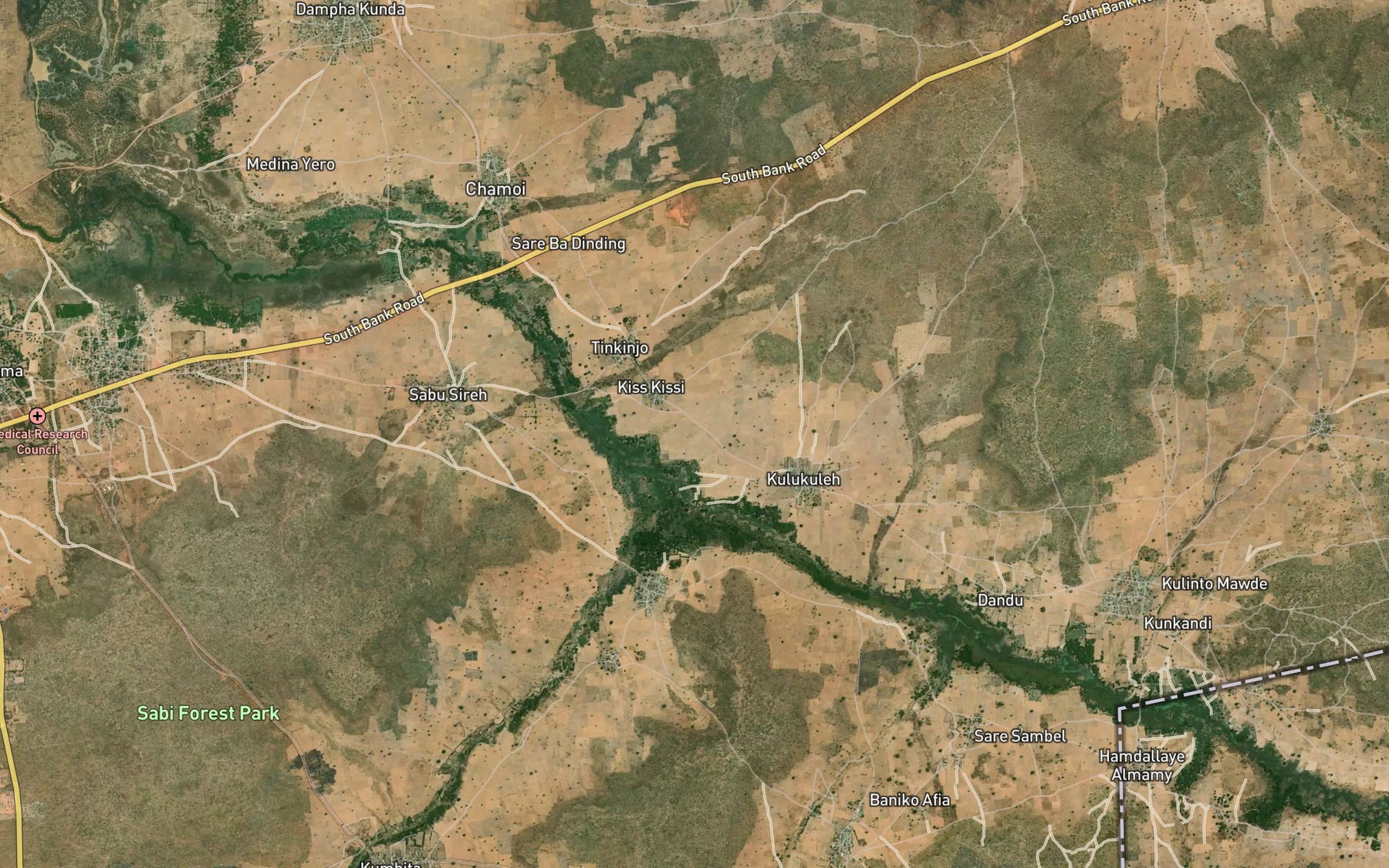 Satellite map of the Kumbija Bolon