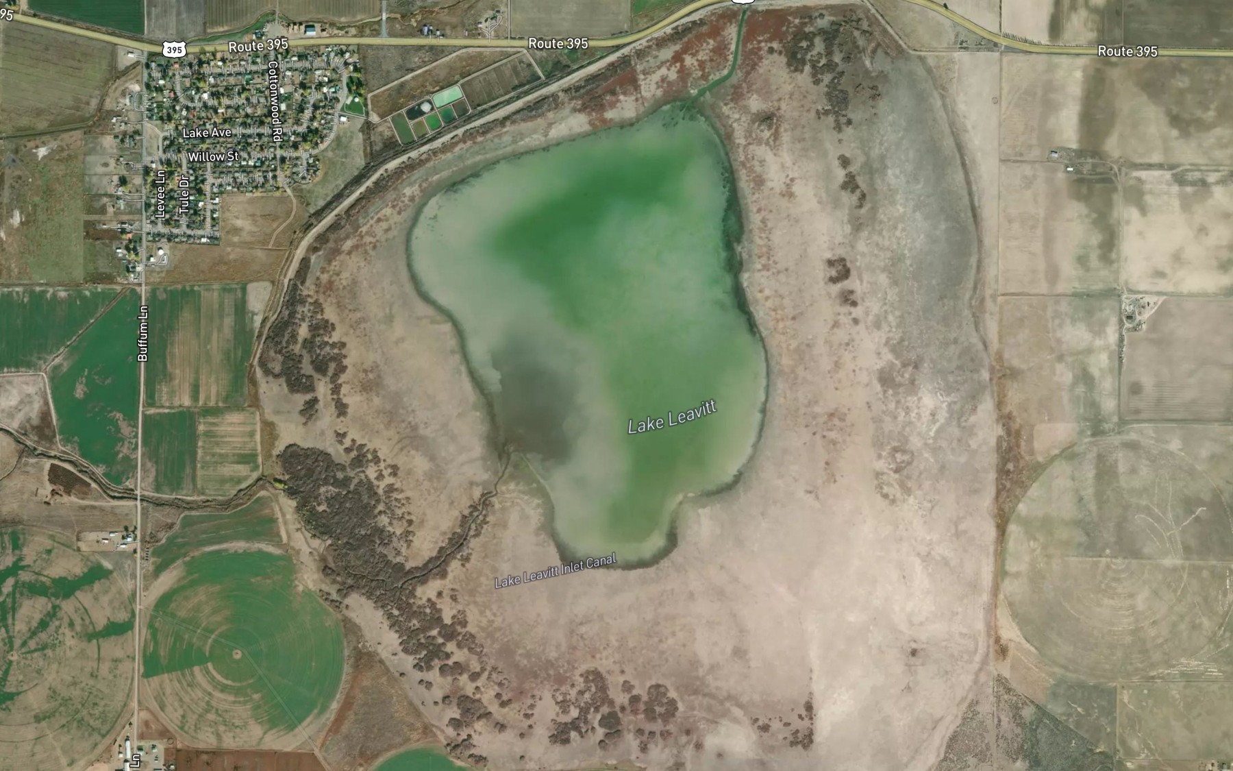 Satellite map of the Lake Leavitt