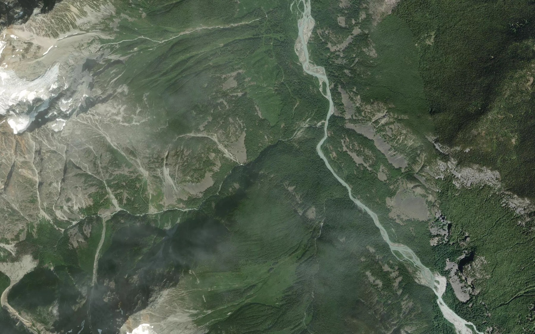 Satellite map of the Ape Creek