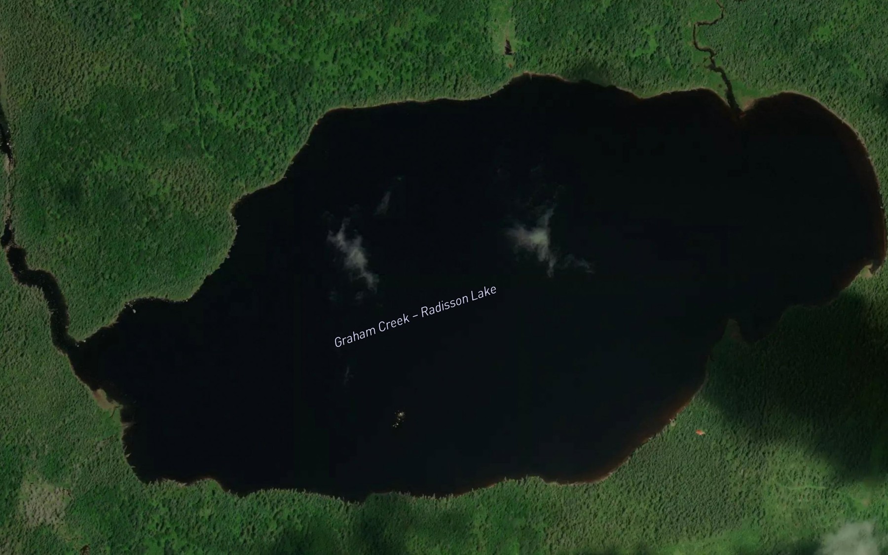 Satellite map of the Radisson Lake