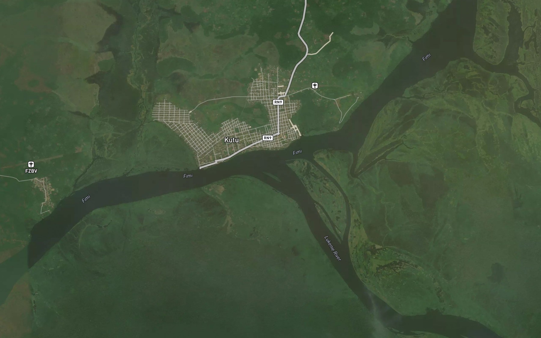 Satellite map of the Lukenie