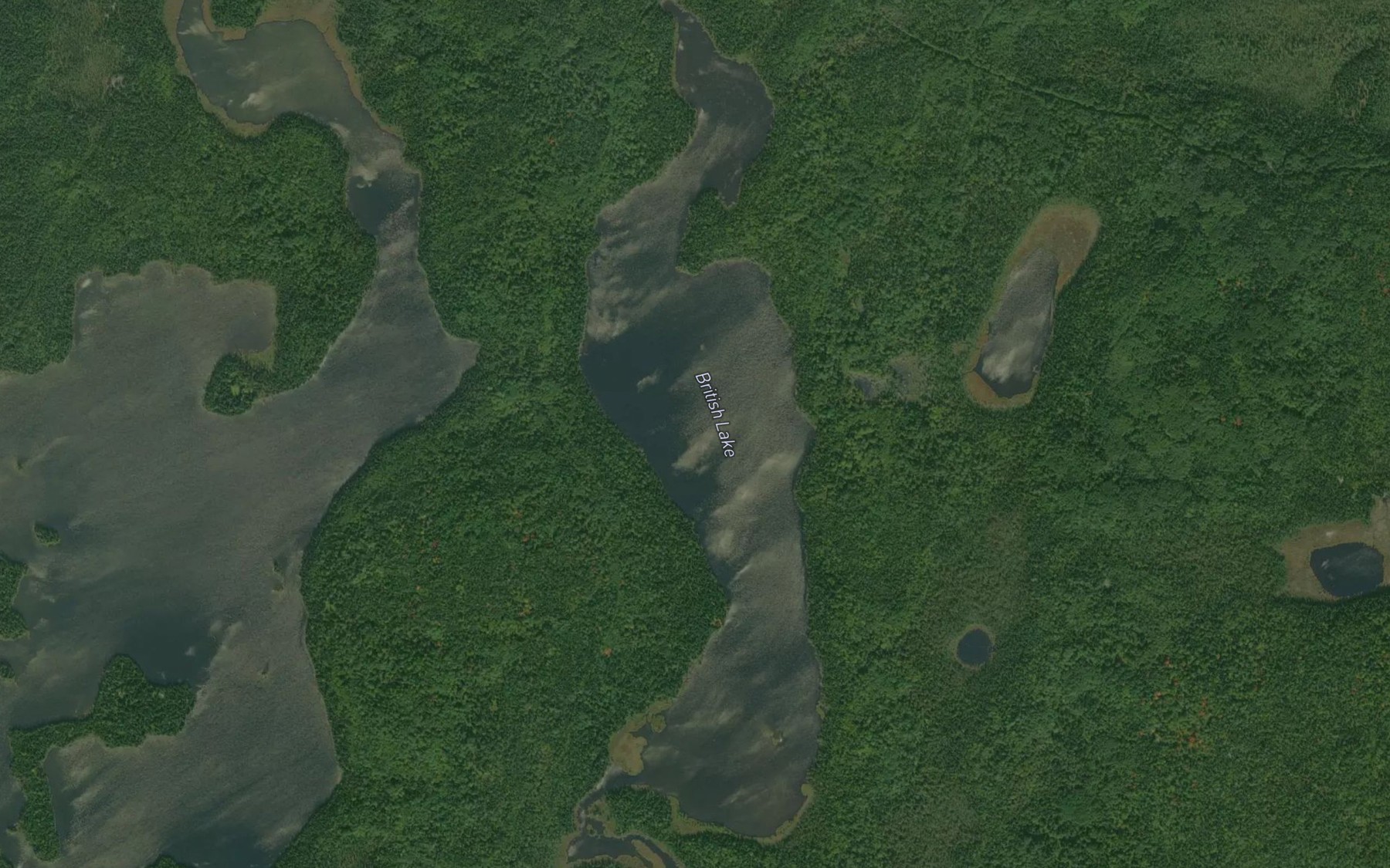 Satellite map of the British Lake