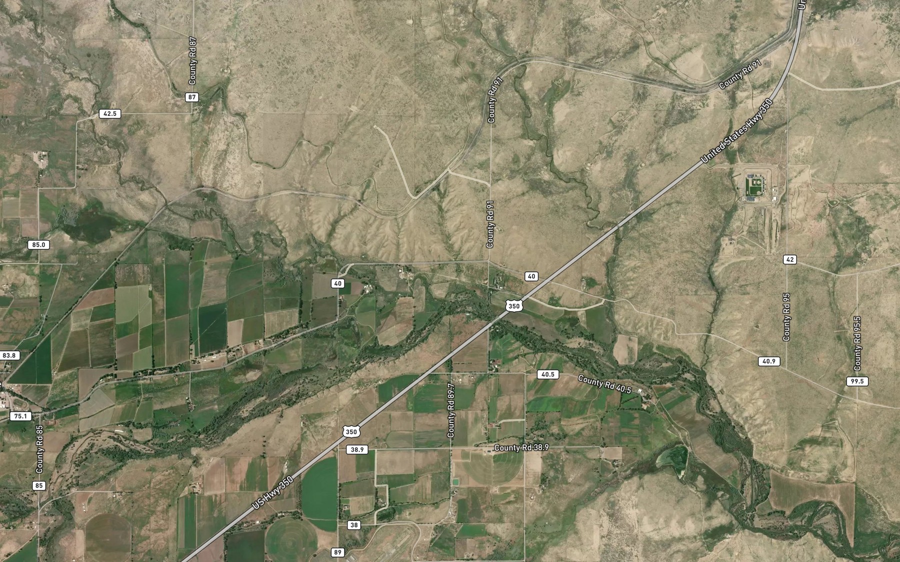 Satellite map of the Armenta Ditch