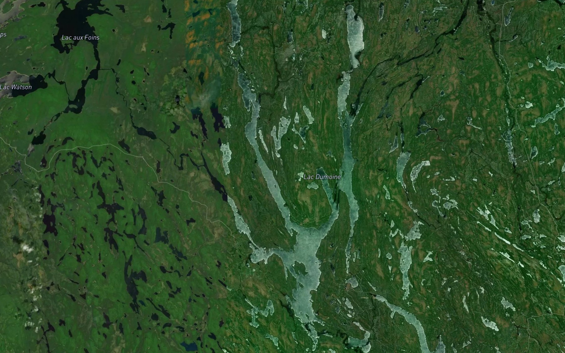 Satellite map of the Lac Dumoine
