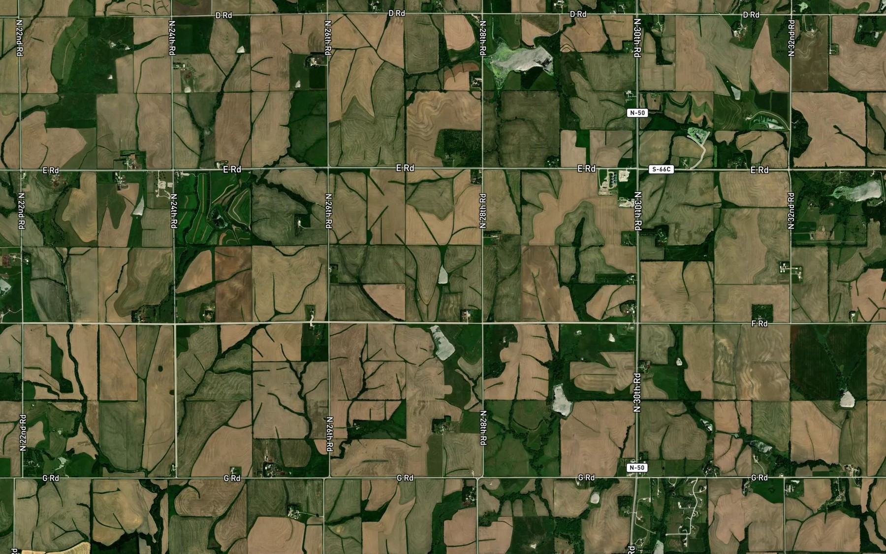 Satellite map of the Brownell Creek Reservoir 8-3