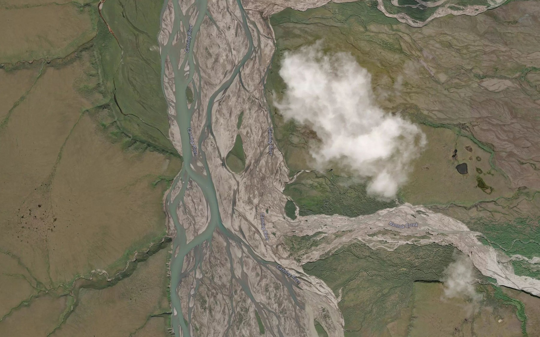 Satellite map of the Nanook Creek