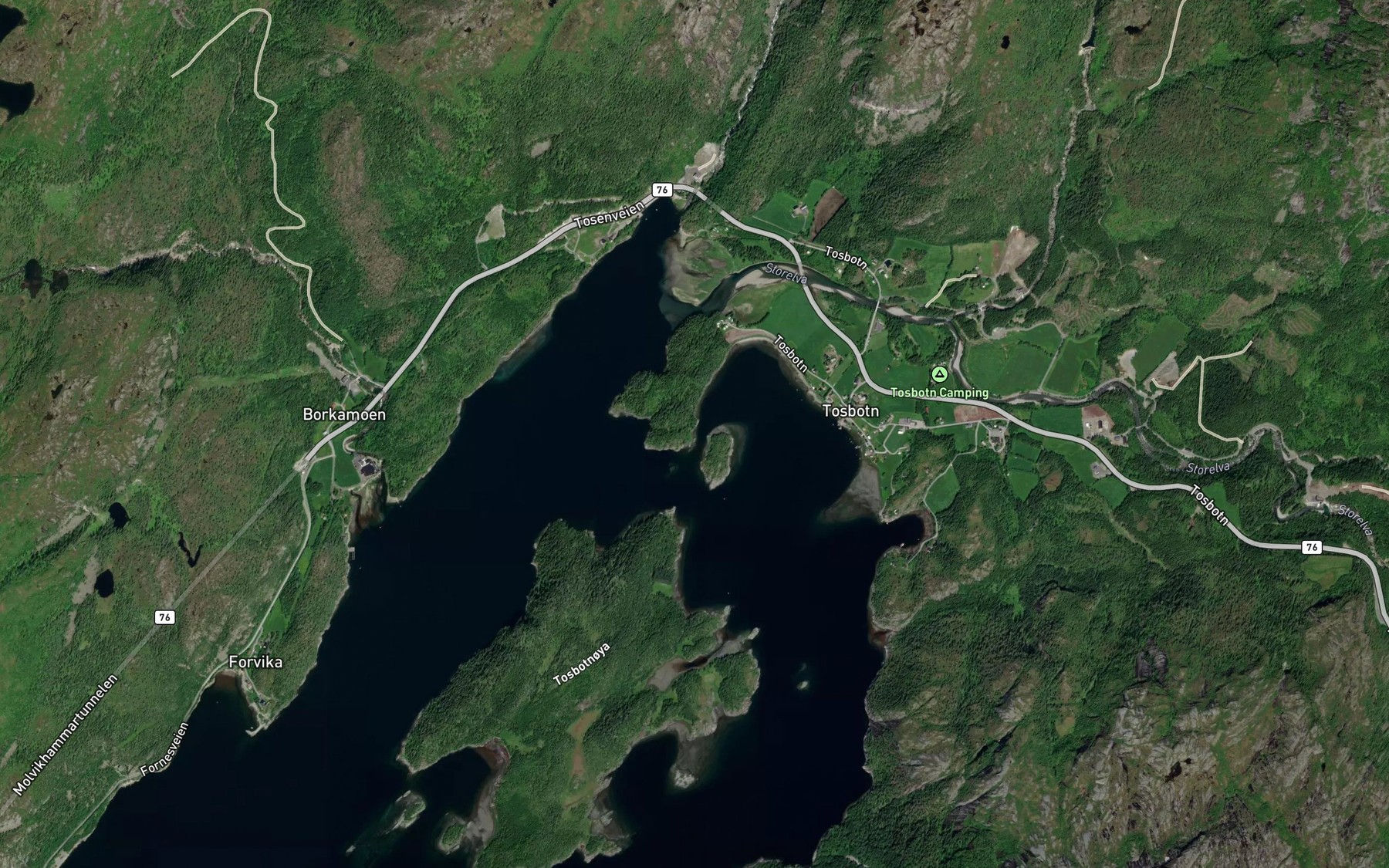 Satellite map of the Fagervikja