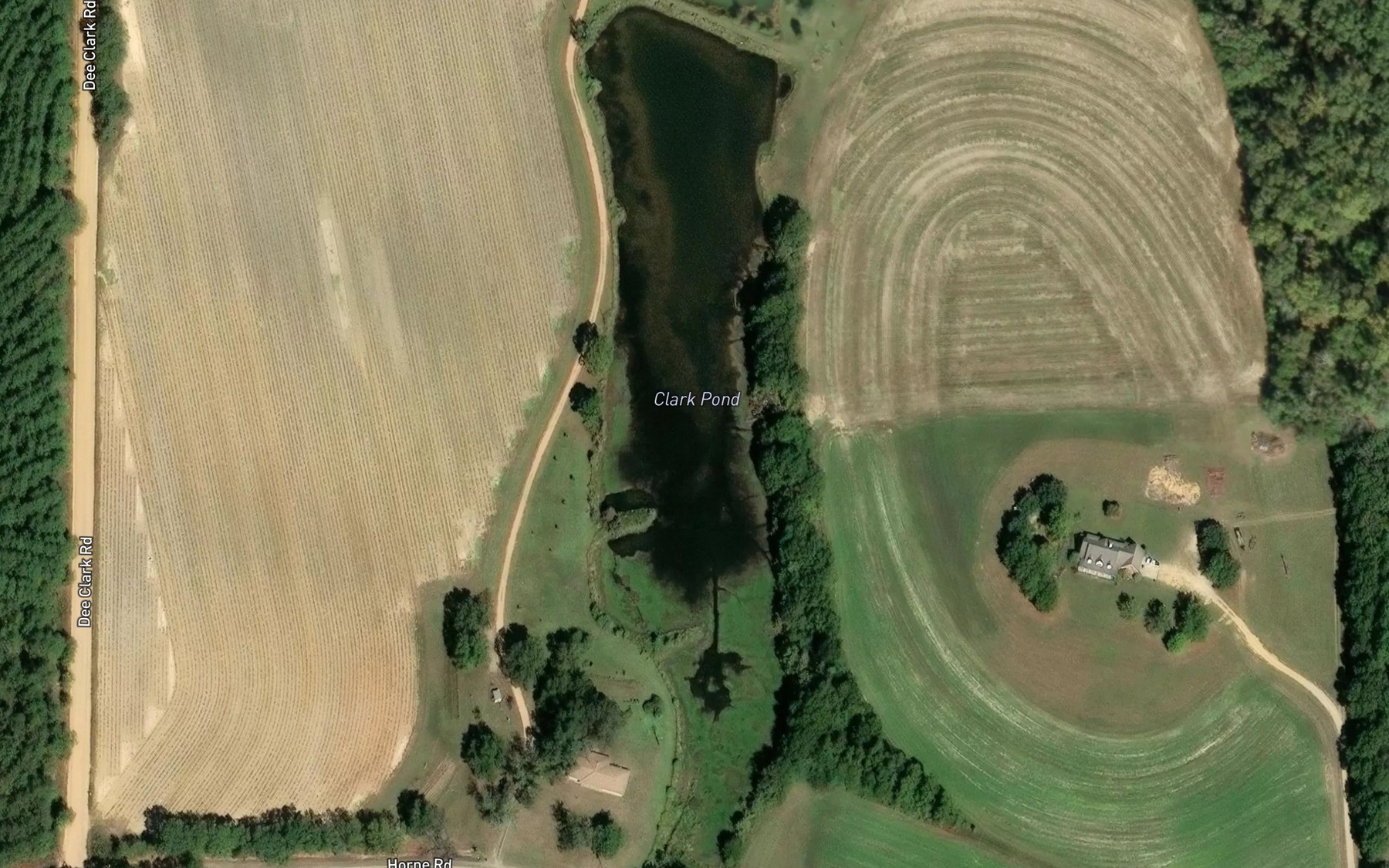 Satellite map of the Clark Pond
