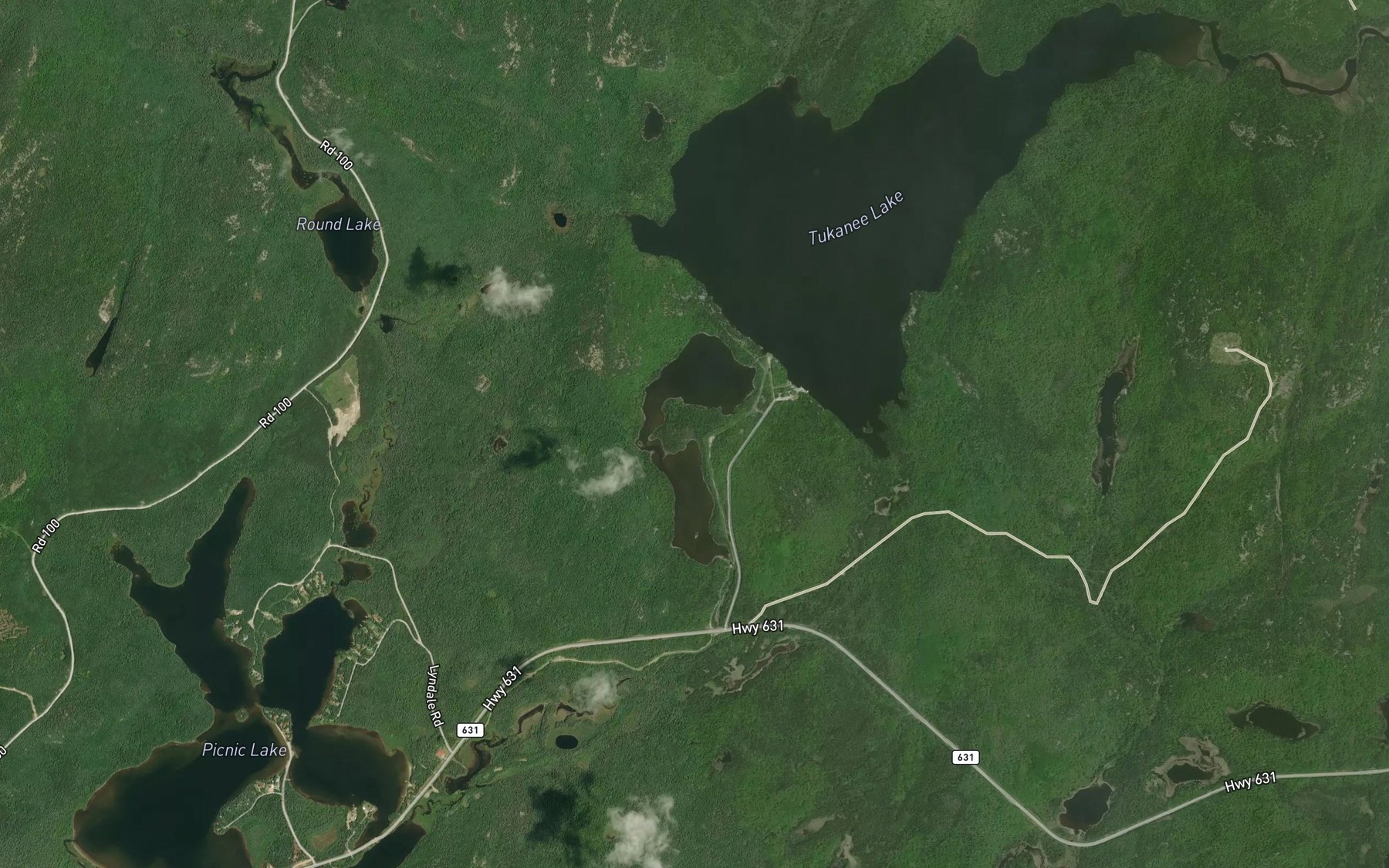 Satellite map of the Little Tukanee Lake