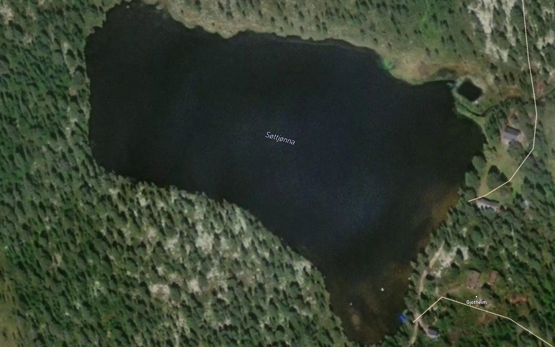 Satellite map of the Sottjorna