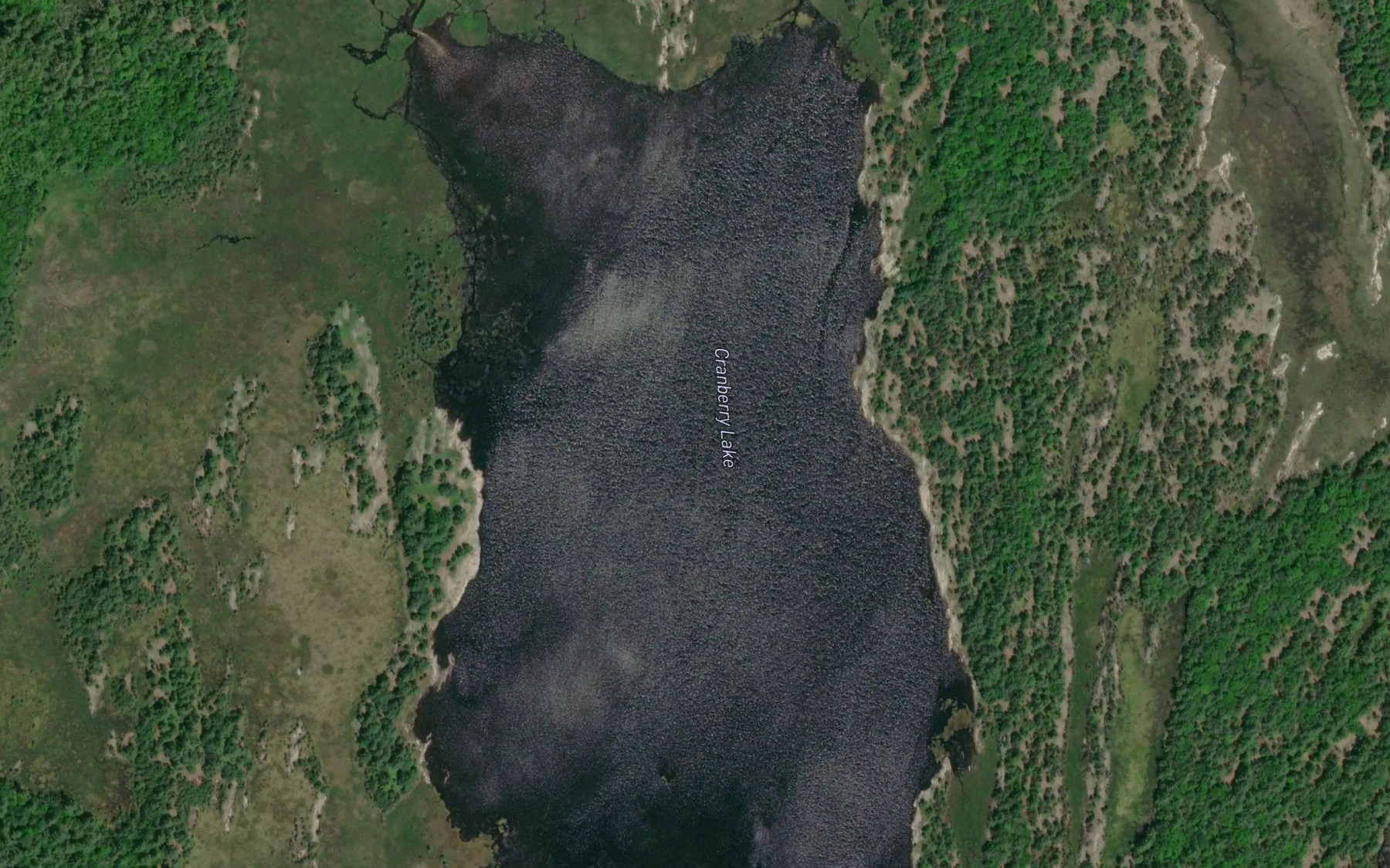 Satellite map of the Cranberry Lake