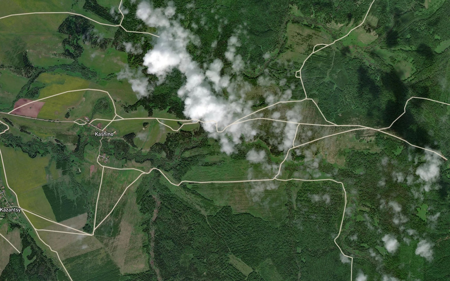 Satellite map of the Poludenka
