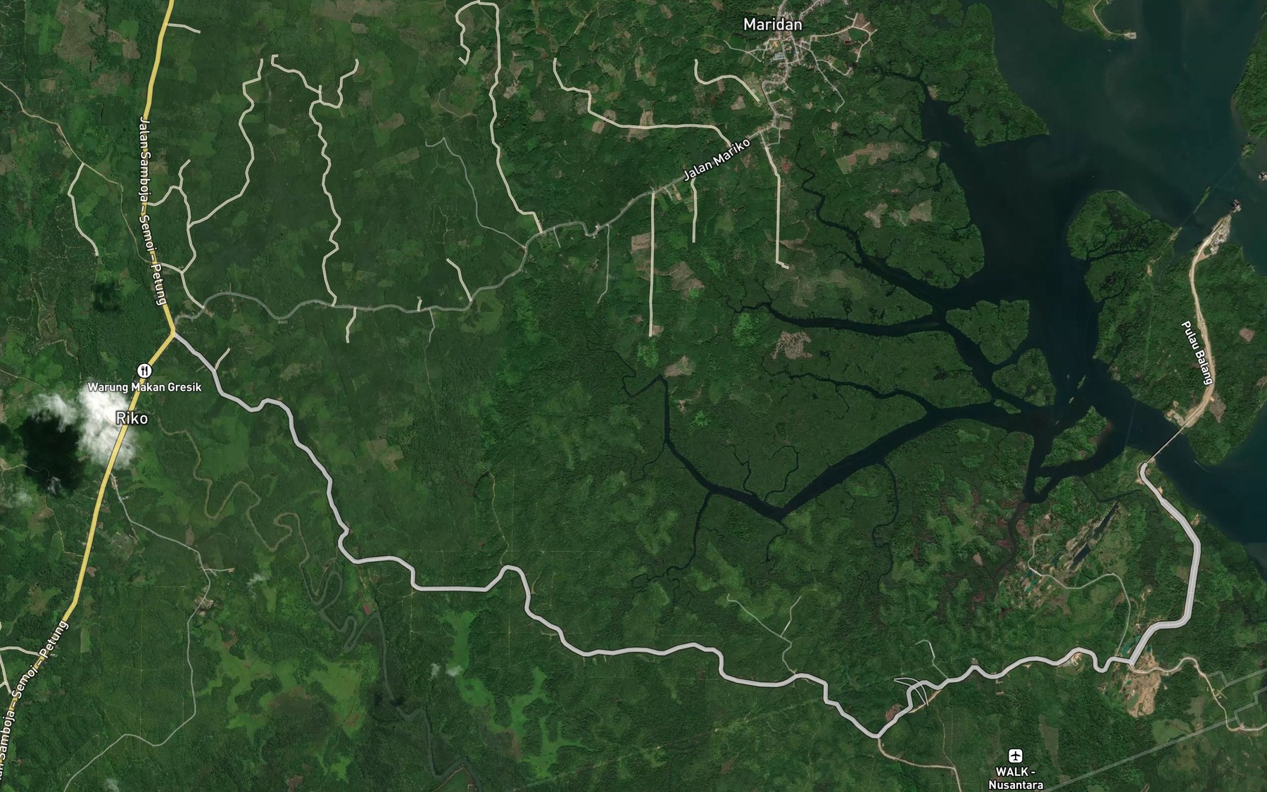 Satellite map of the Sungai Maridan Kanan