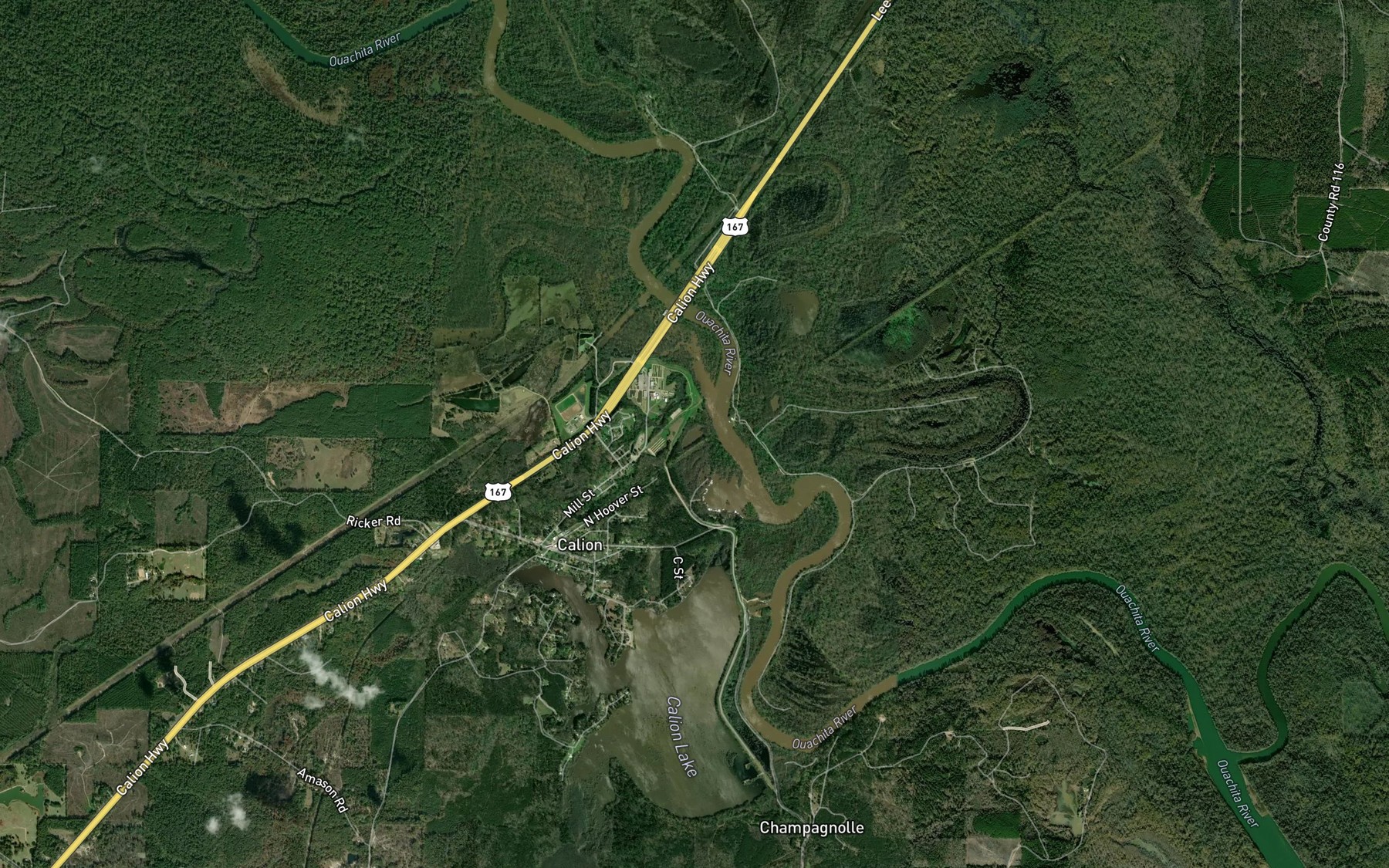 Satellite map of the Nickey Lake