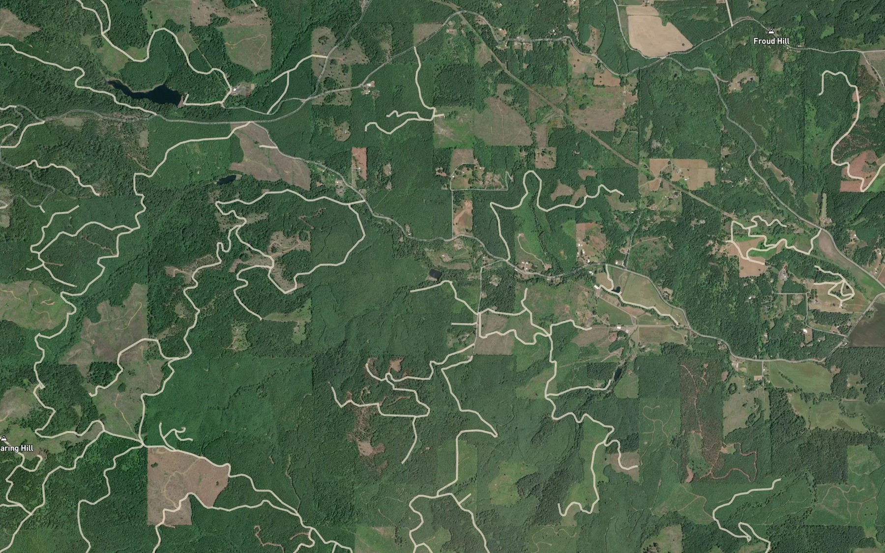 Satellite map of the Silver Creek