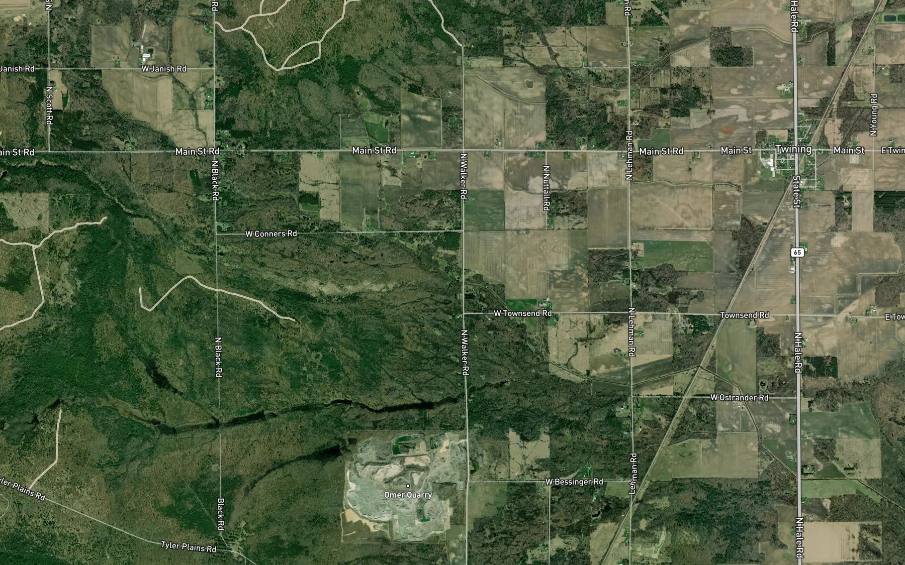 Satellite map of the Chub Creek