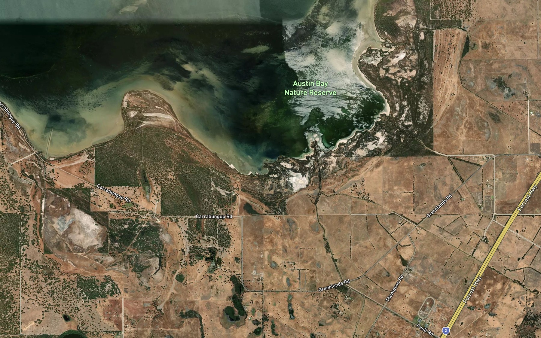 Satellite map of the Boggy Bay
