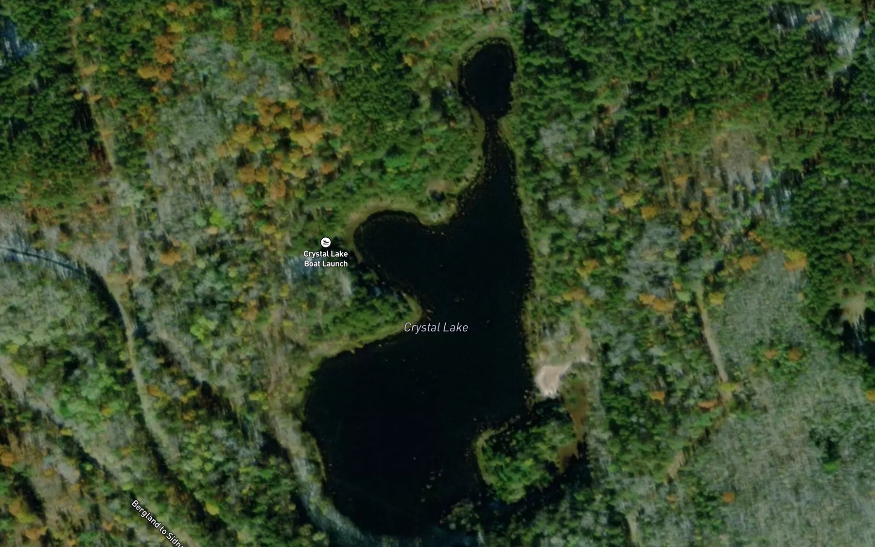 Satellite map of the Crystal Lake