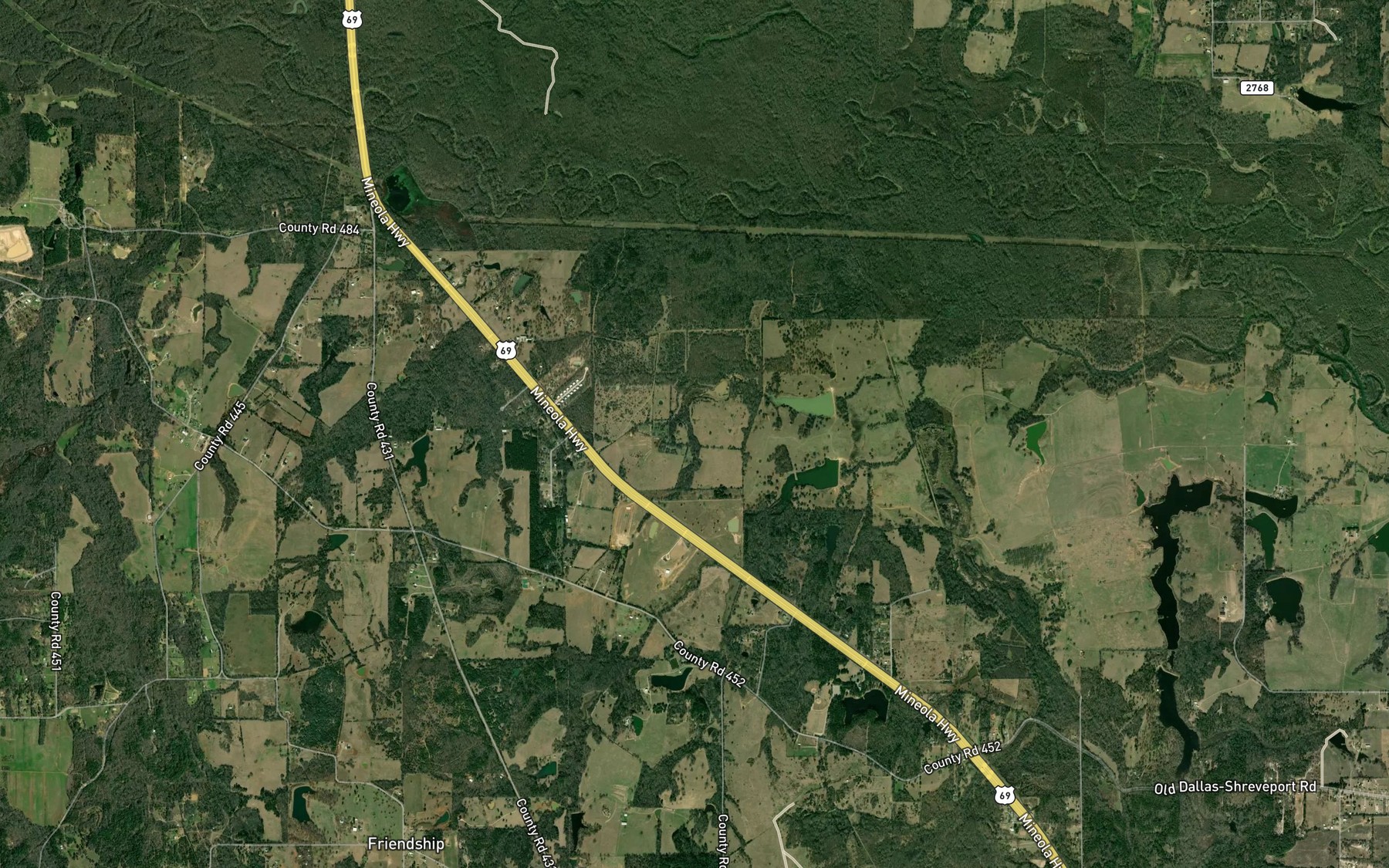 Satellite map of the Smith Lake