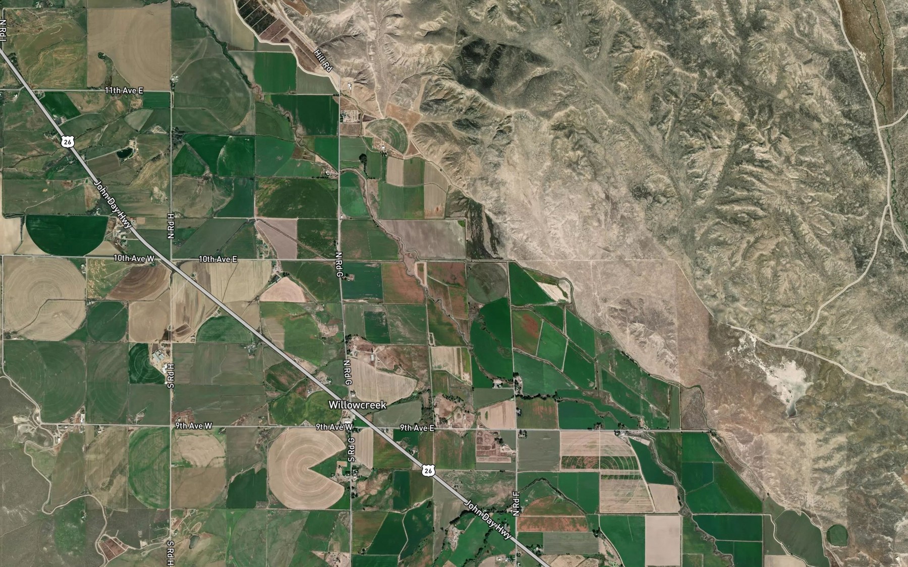 Satellite map of the Kern Creek
