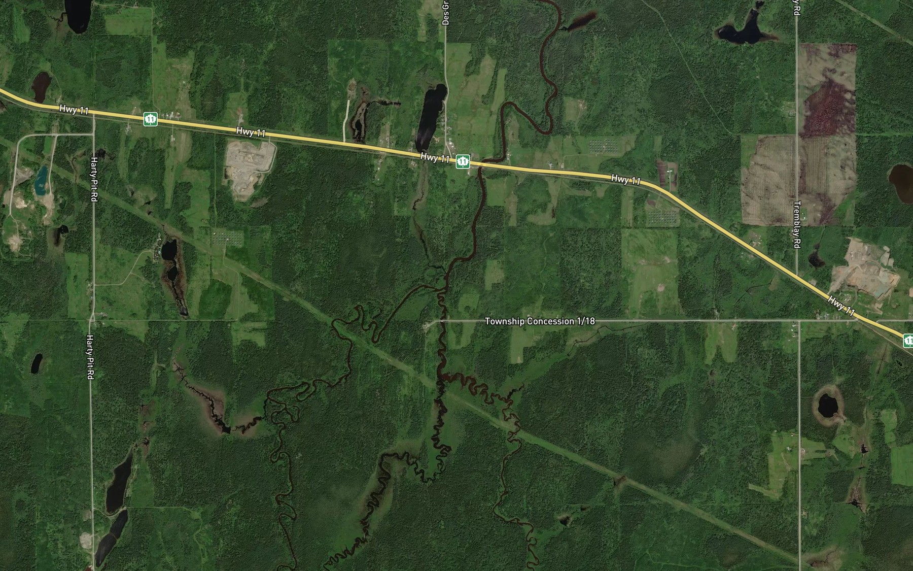 Satellite map of the Little Lost River