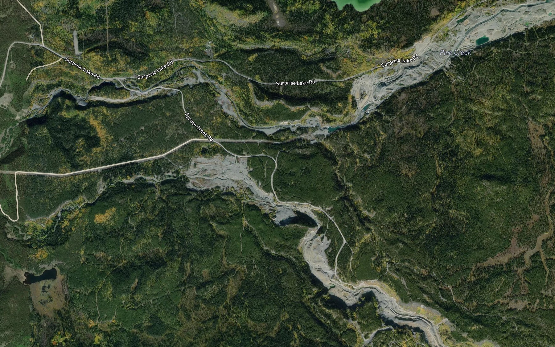 Satellite map of the Little Spruce Creek