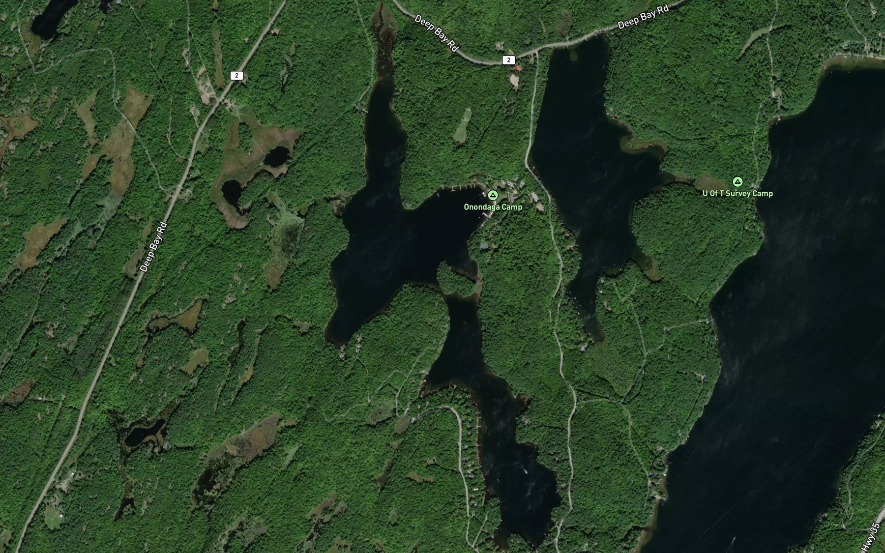 Satellite map of the Little Bob Lake
