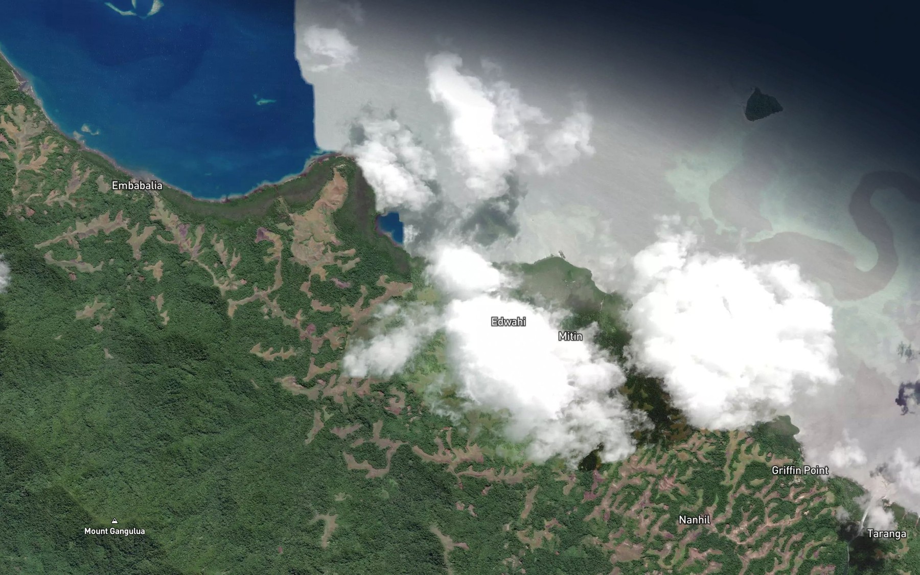 Satellite map of the Sahai River
