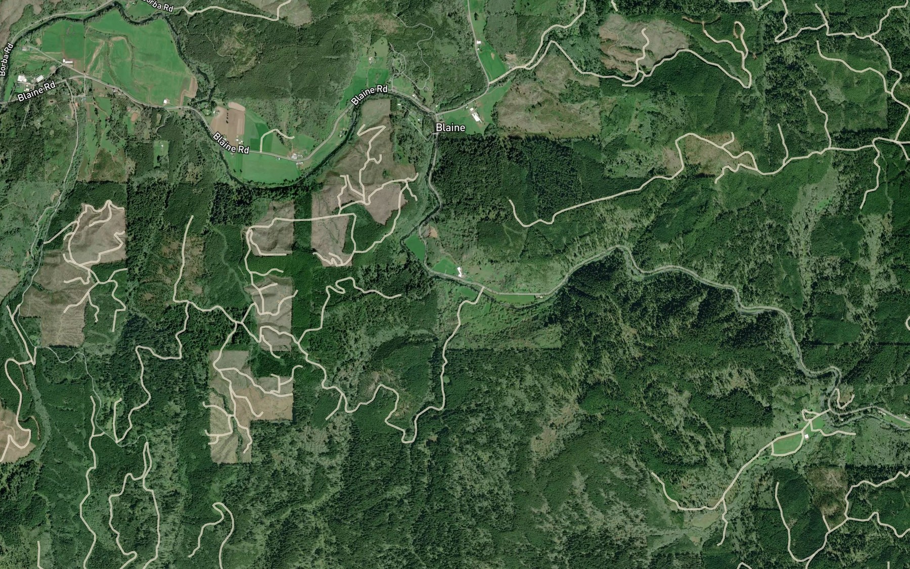 Satellite map of the Limestone Creek