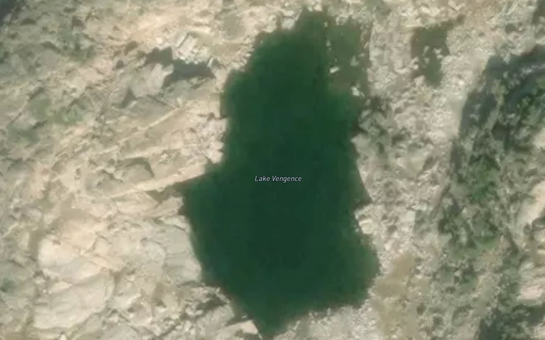 Satellite map of the Lake Vengence