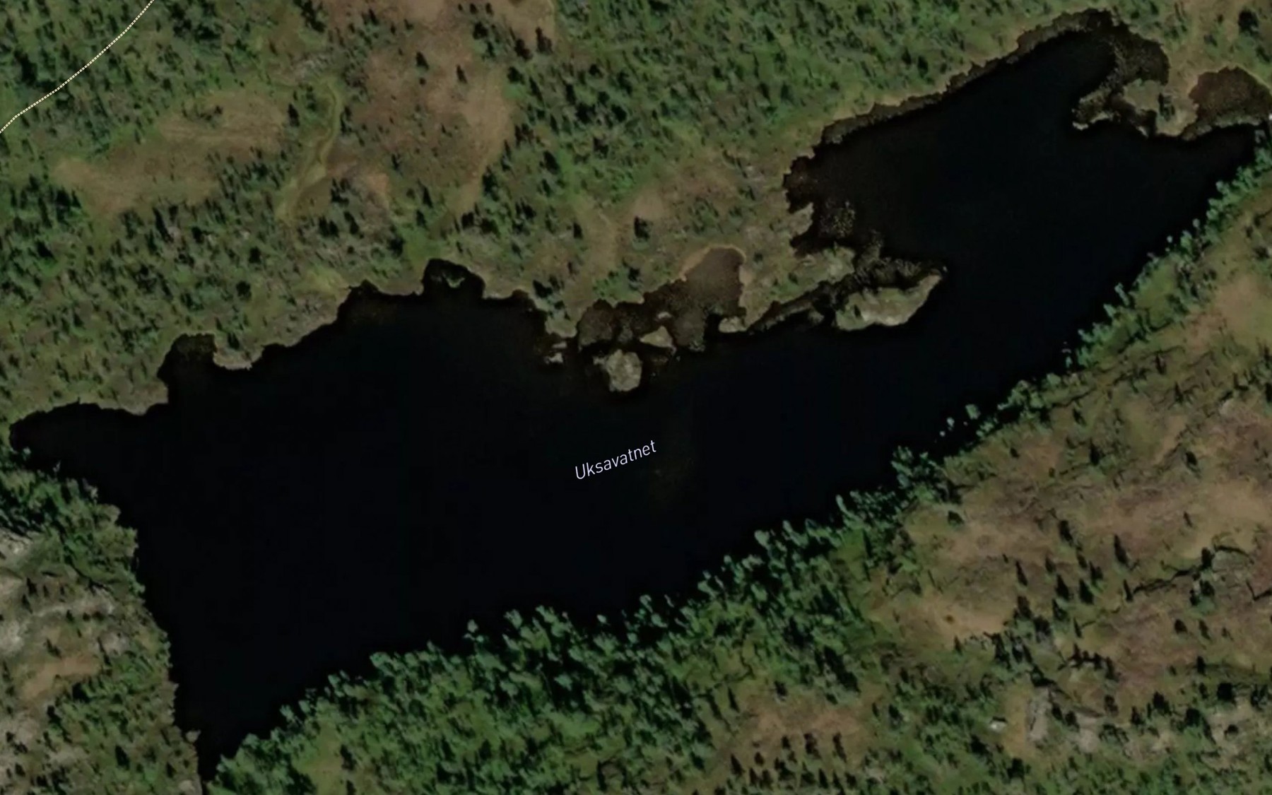 Satellite map of the Uksavatnet