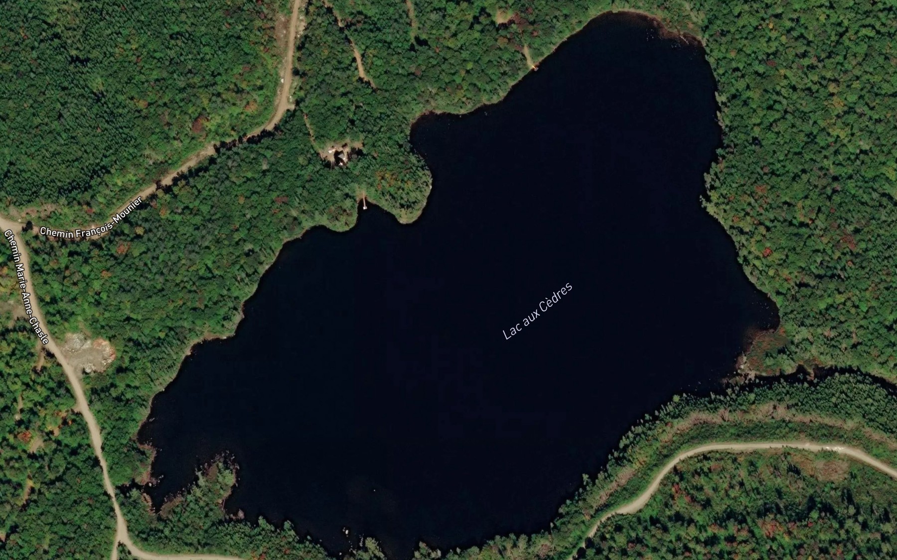 Satellite map of the Lac aux Cedres