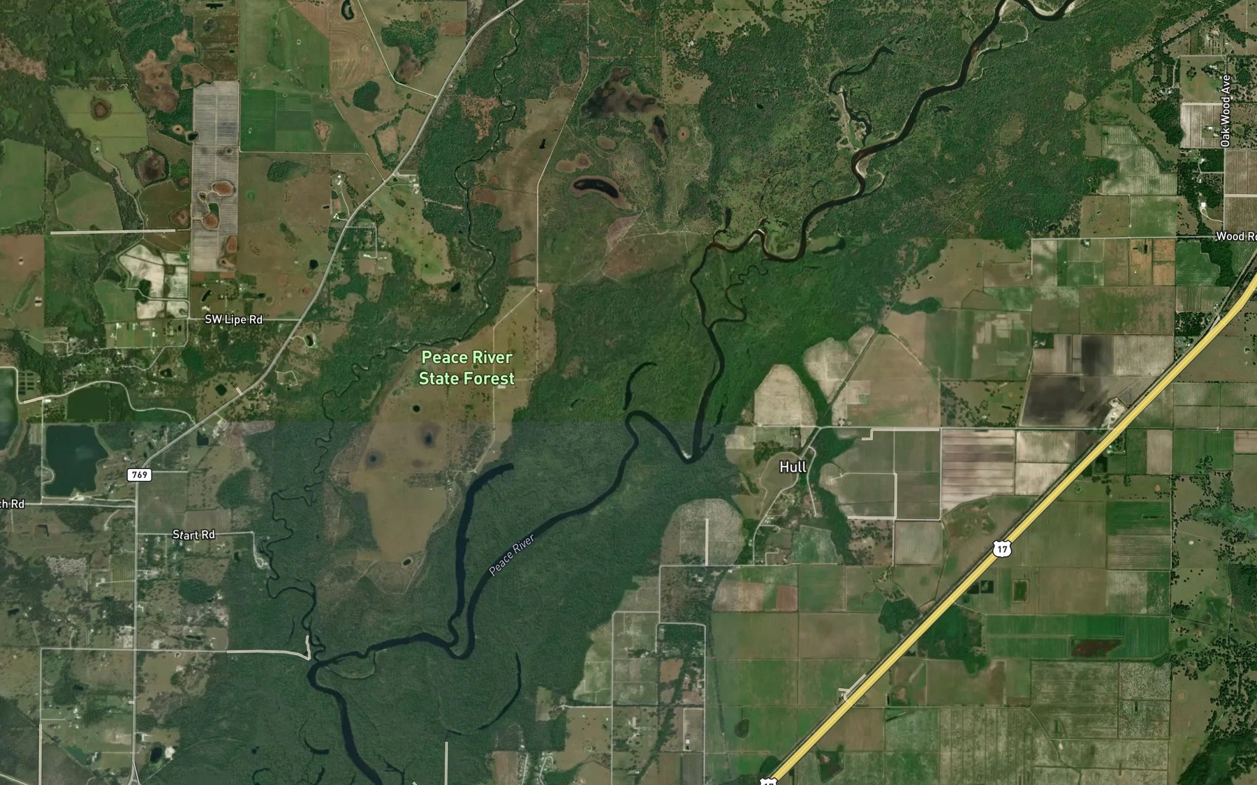Satellite map of the Grass Lake