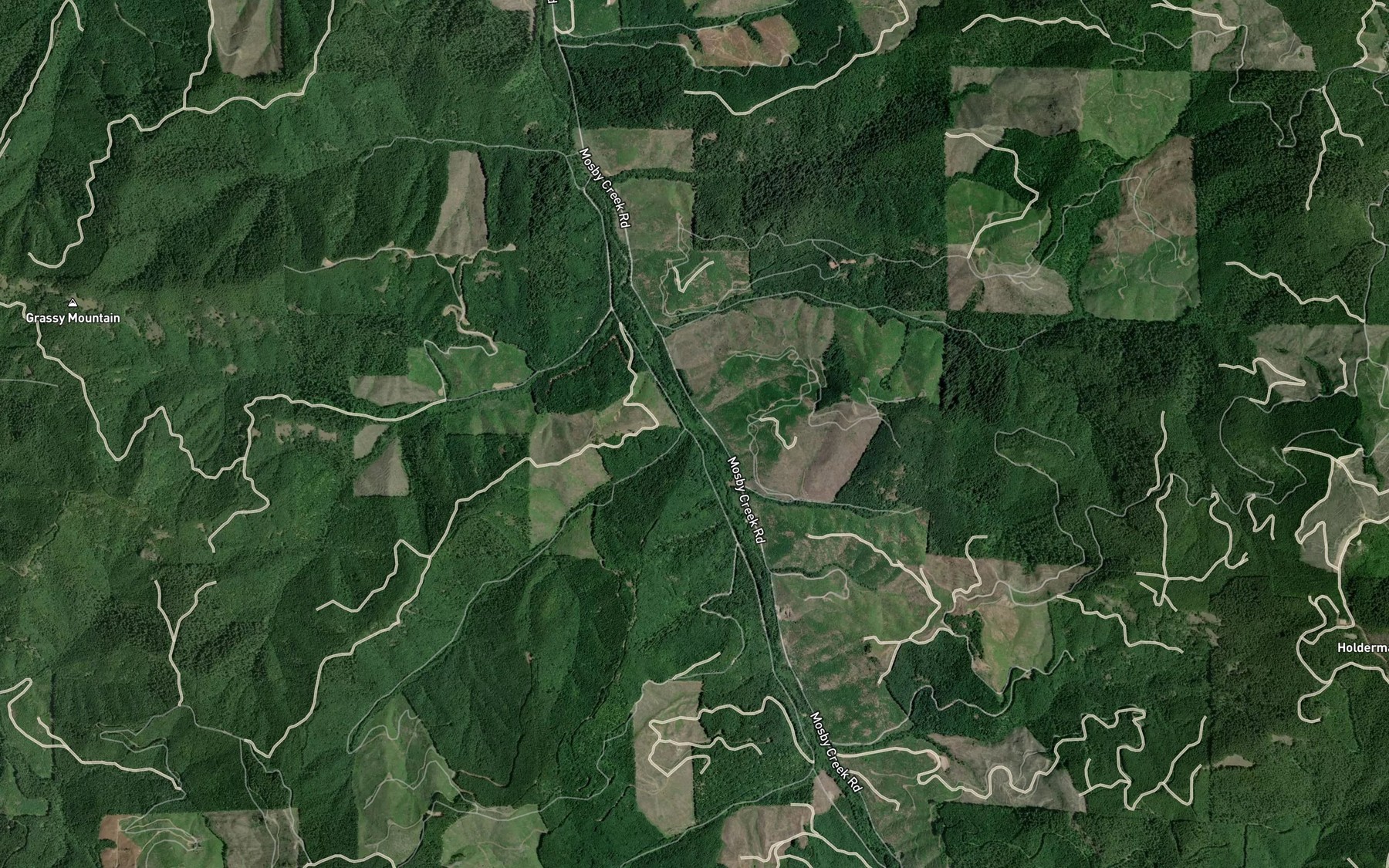 Satellite map of the Miles Creek