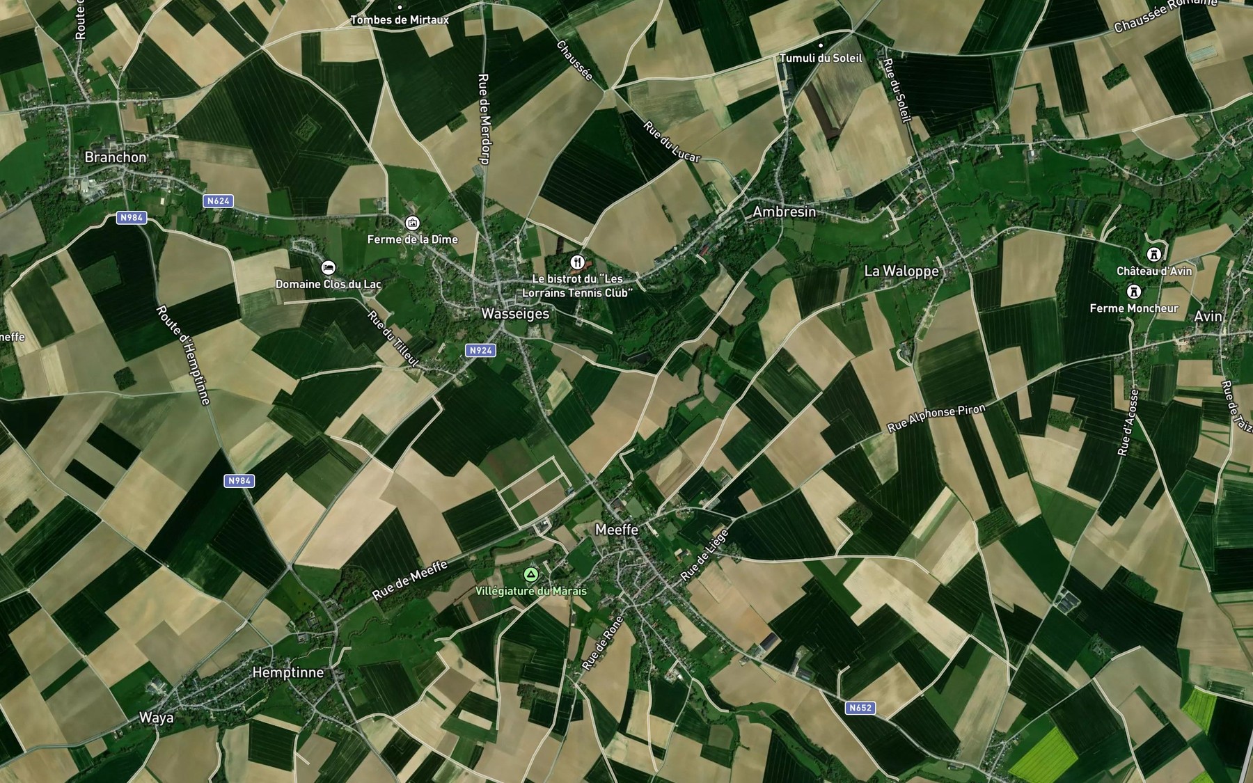 Satellite map of the Ruisseau de Rhee