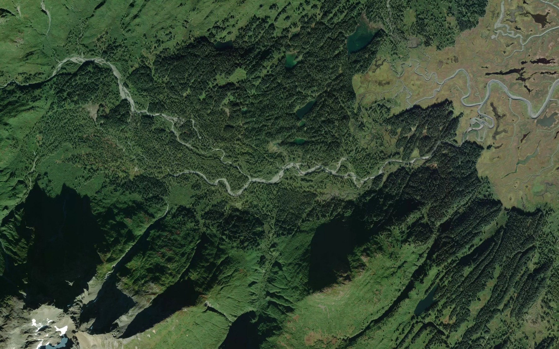 Satellite map of the Roscoe Creek
