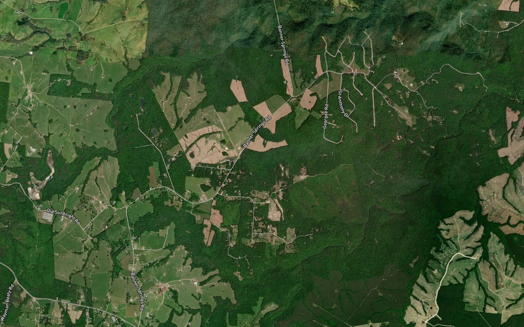 Satellite map of the Pole Bridge Branch