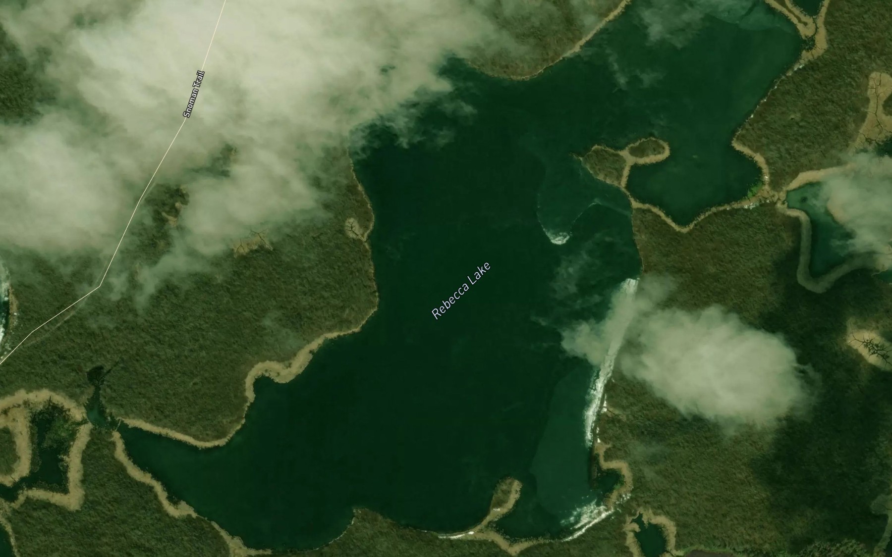 Satellite map of the Rebecca Lake