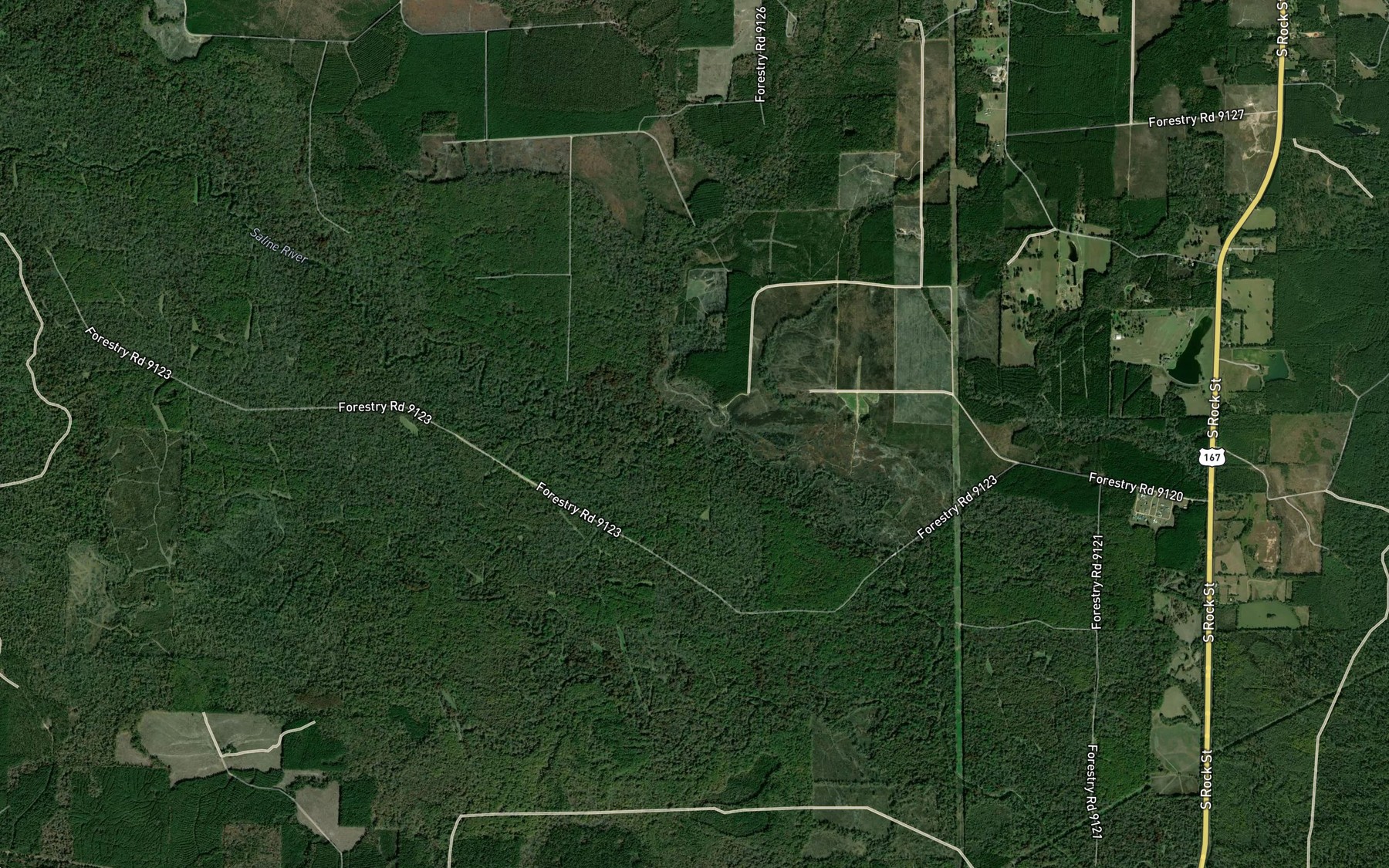 Satellite map of the Chapel Creek