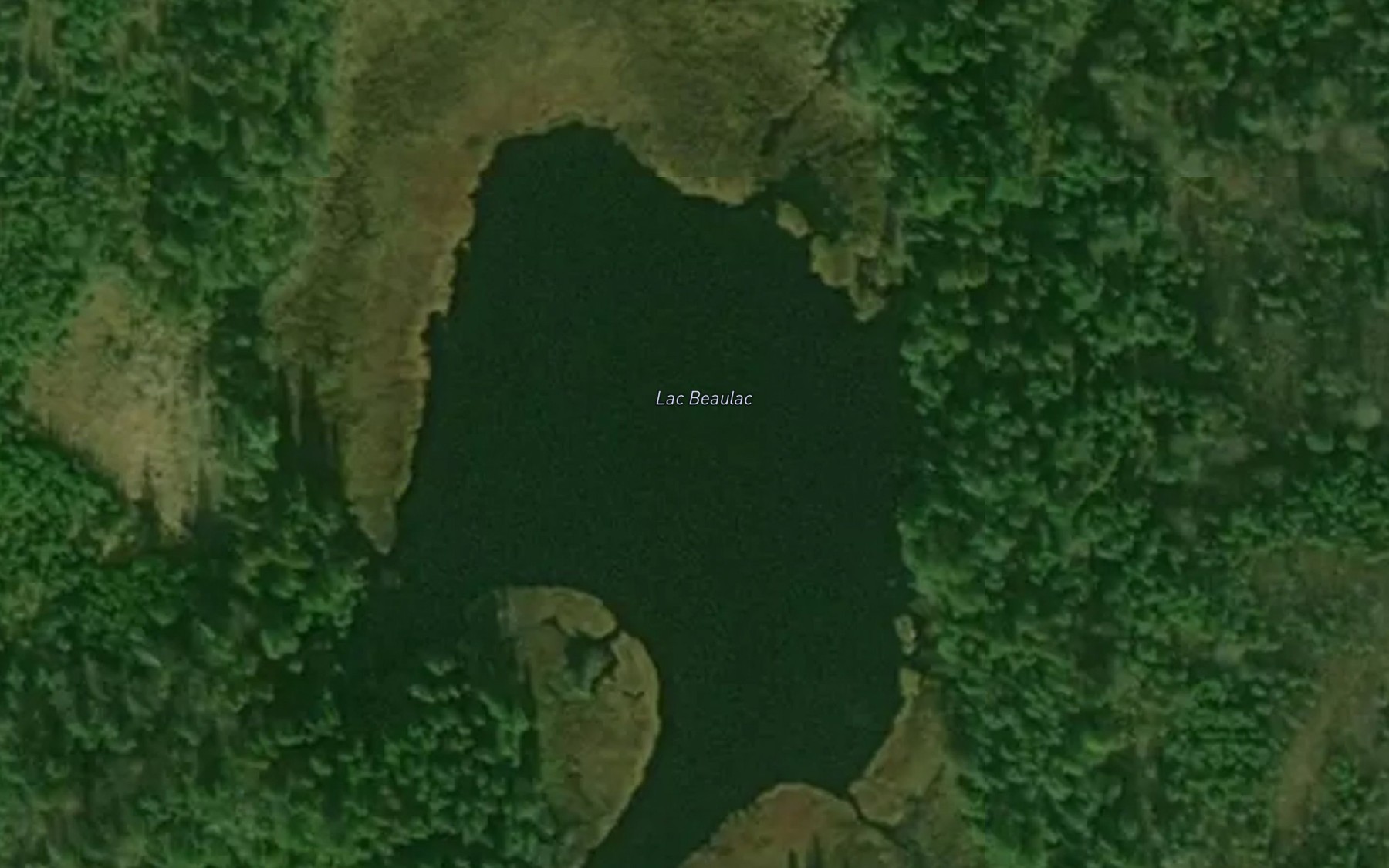 Satellite map of the Lac Beaulac