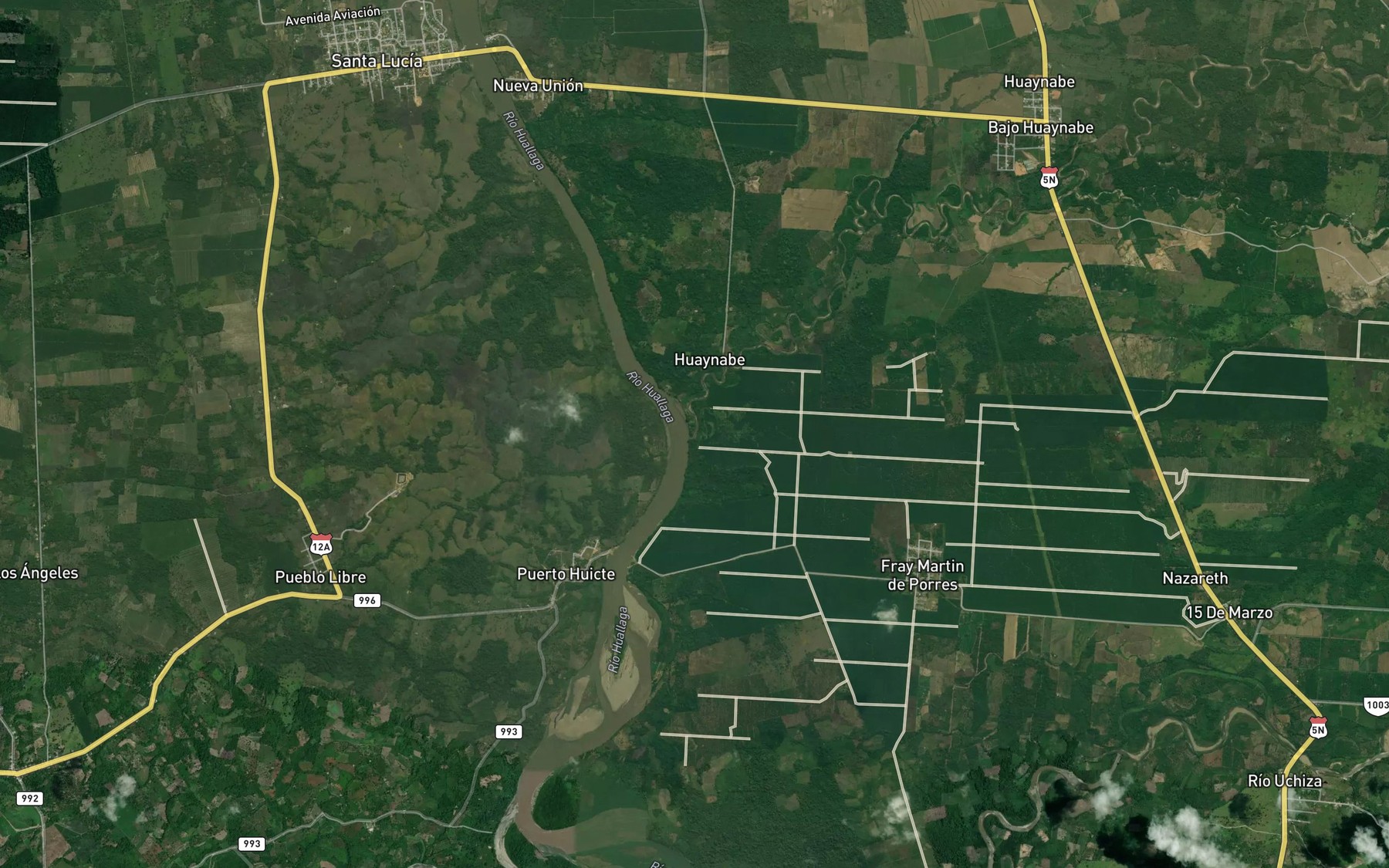 Satellite map of the Rio Huaynabe