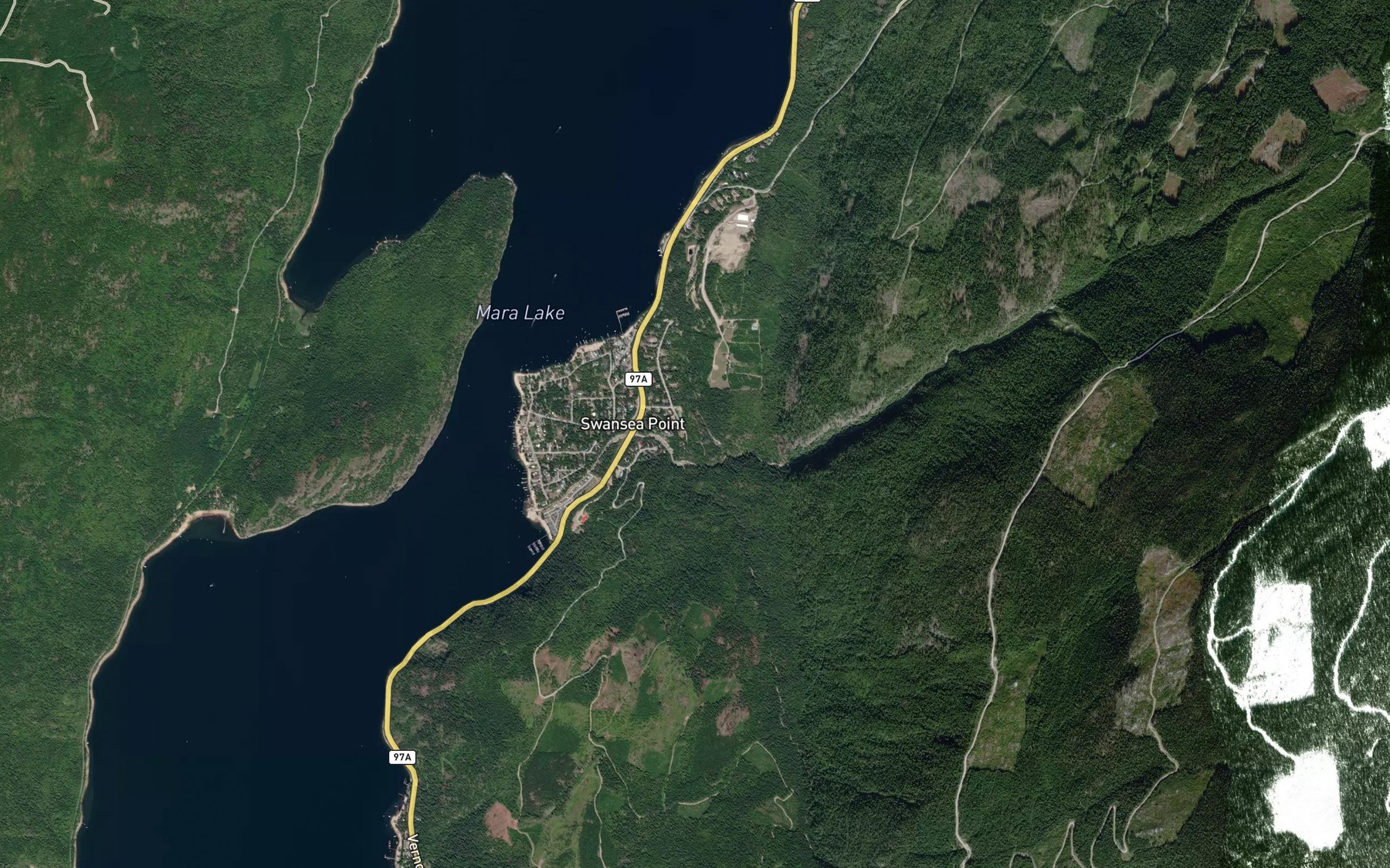 Satellite map of the Mara Creek