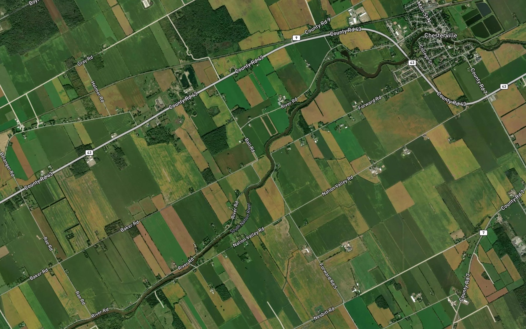 Satellite map of the Servage Drain